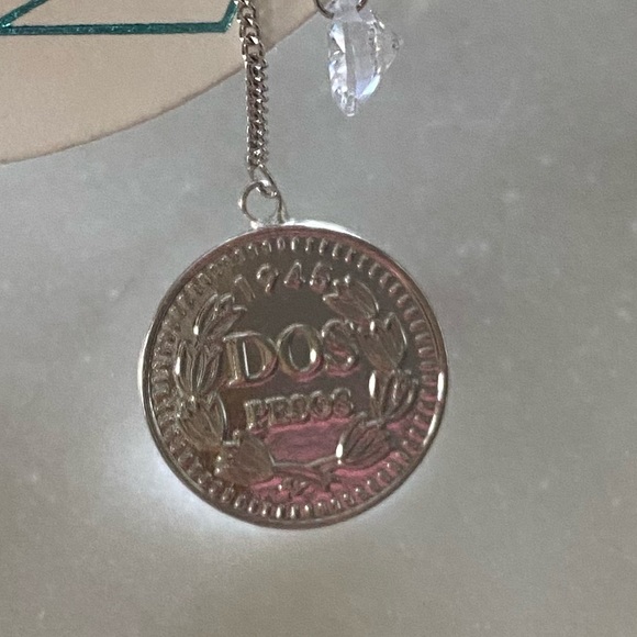 B.B. Lila Coin & Crystal Drop Earrings NEW - Picture 3 of 6